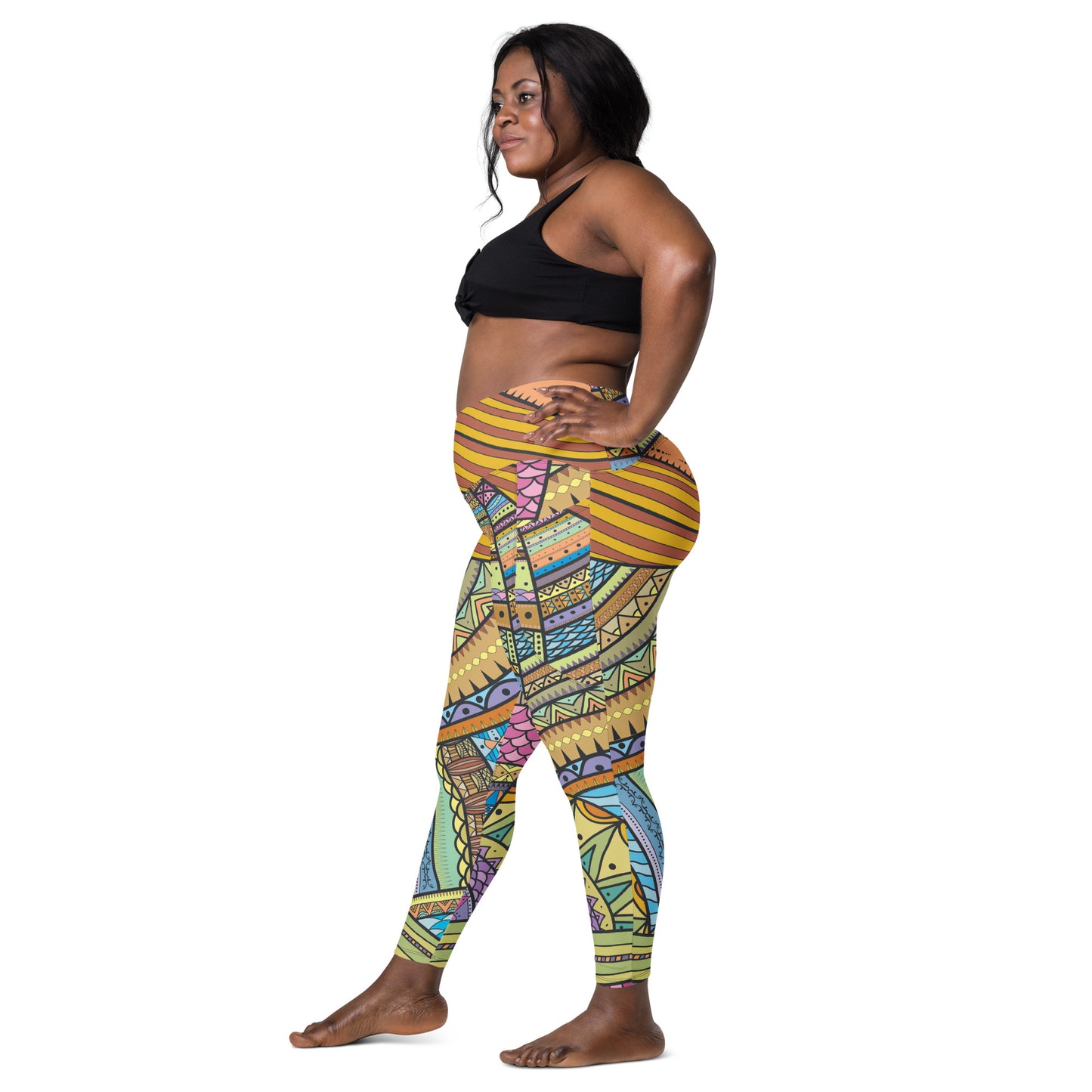 Scope of Color-Crossover leggings with pockets