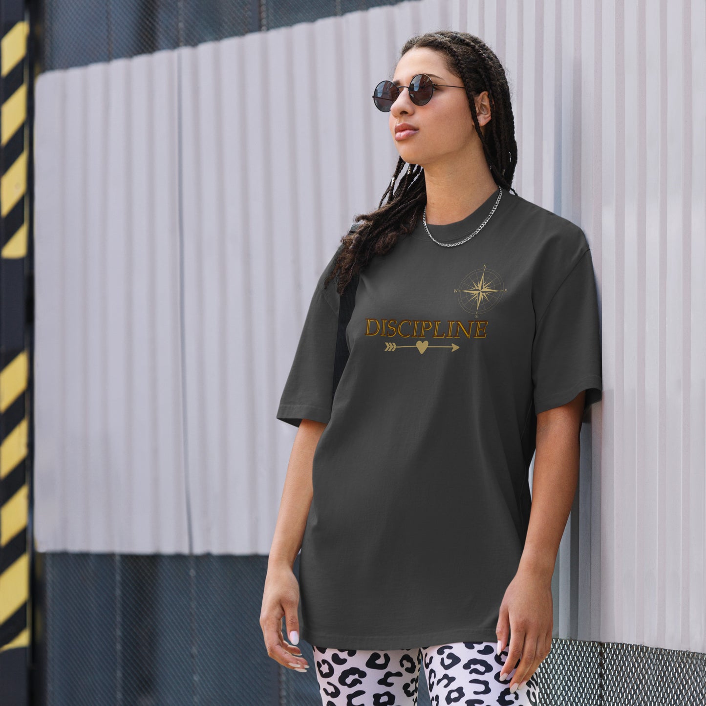 Think Positive-Oversized faded t-shirt