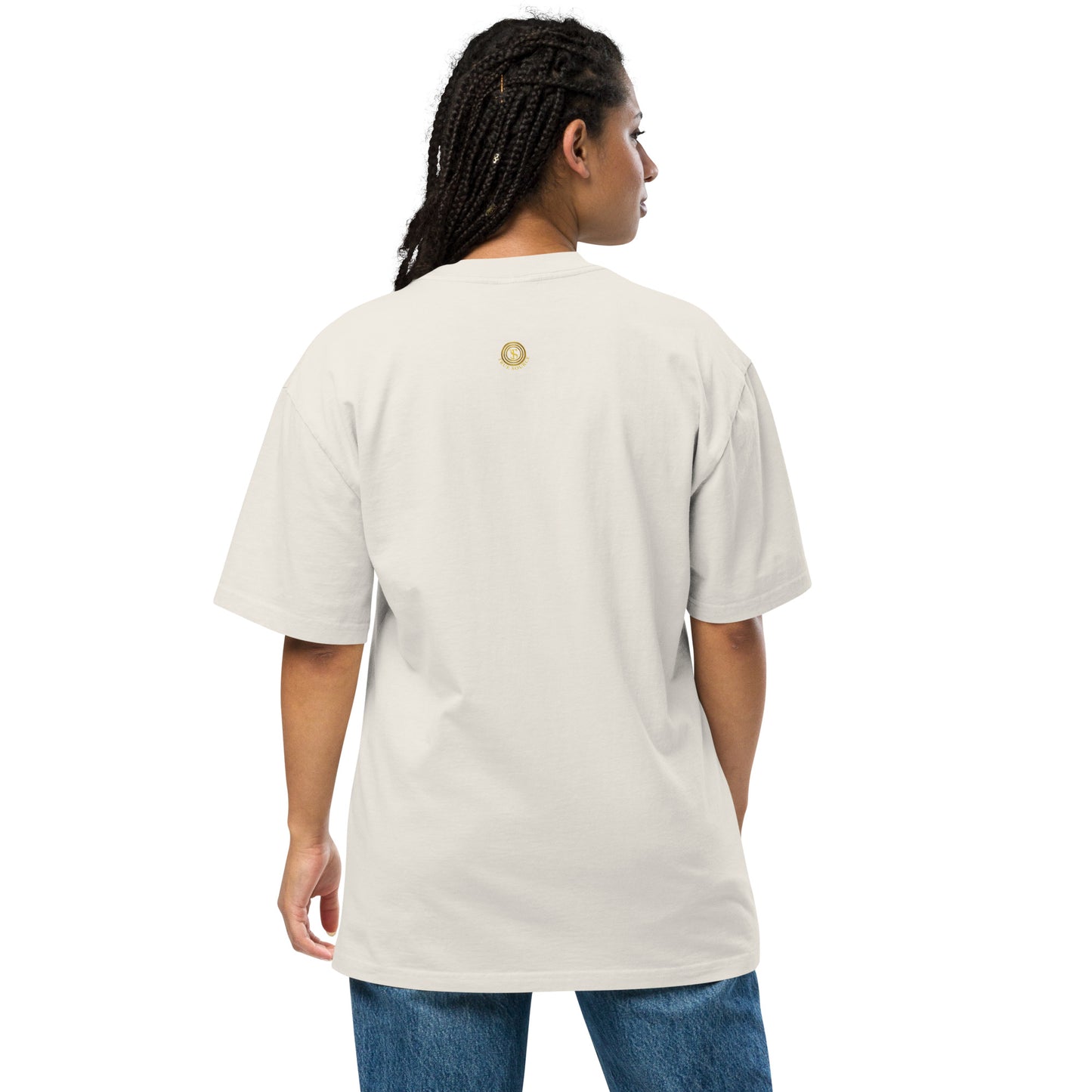 Think Positive-Oversized faded t-shirt