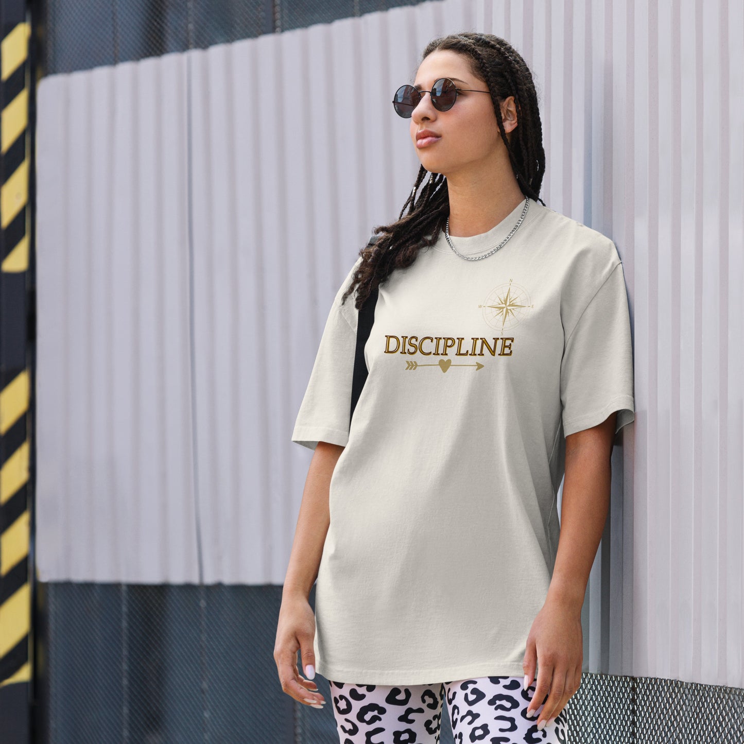 Think Positive-Oversized faded t-shirt