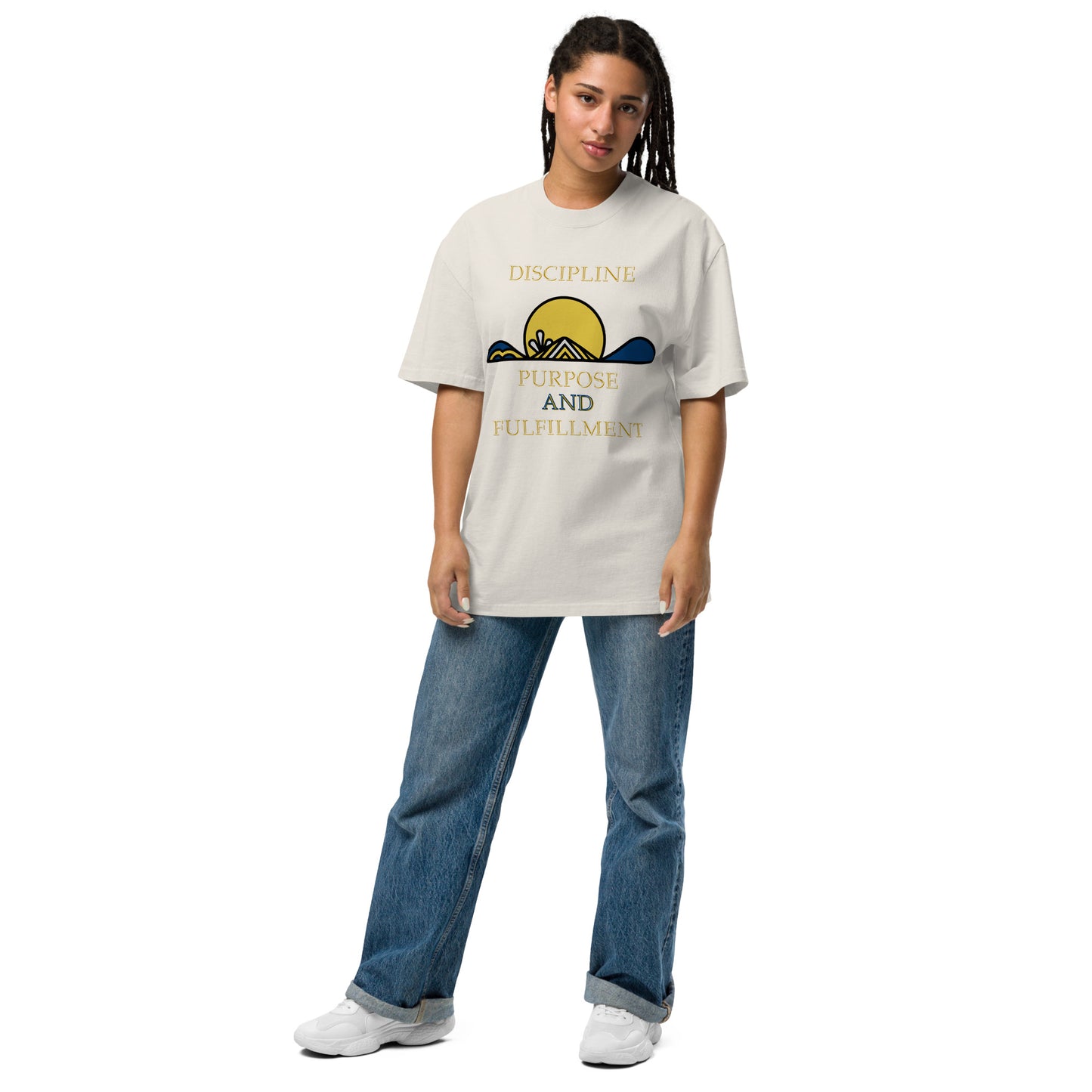 Think Positive-Oversized faded t-shirt