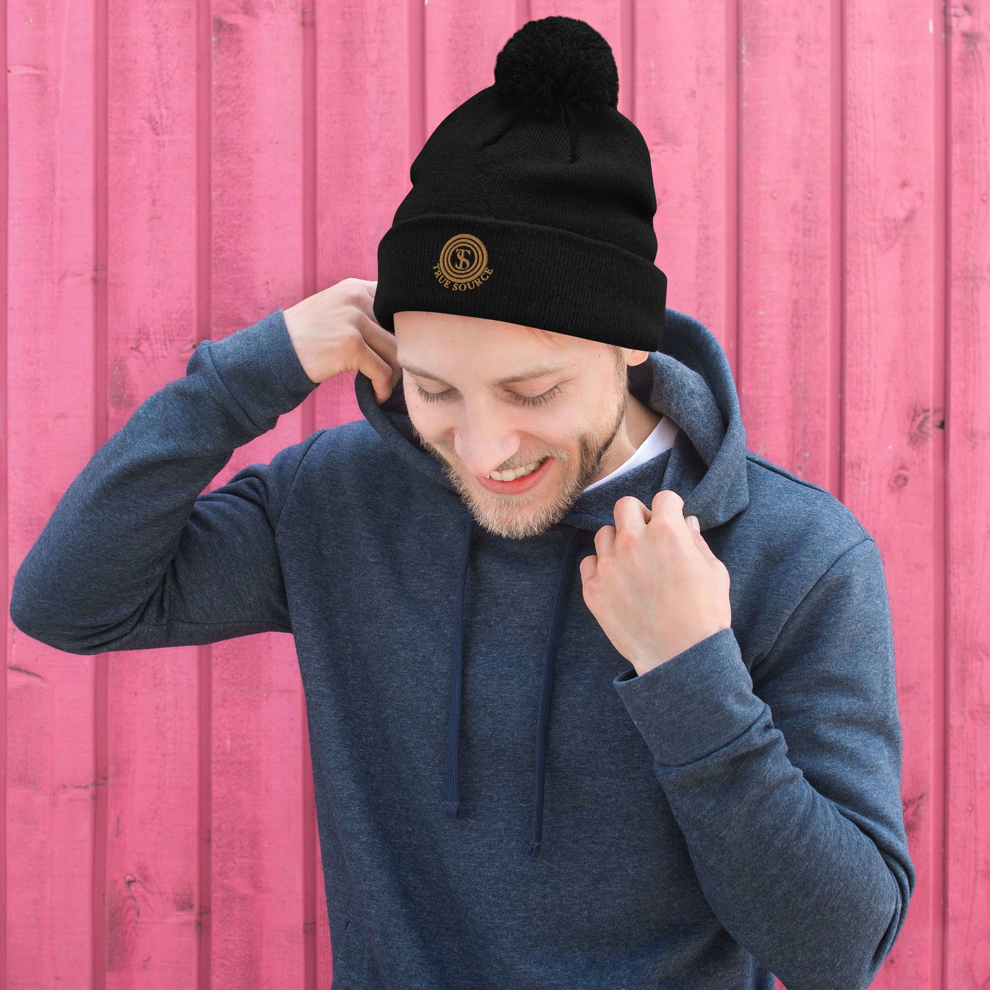 True Source-Pom-Pom Beanie