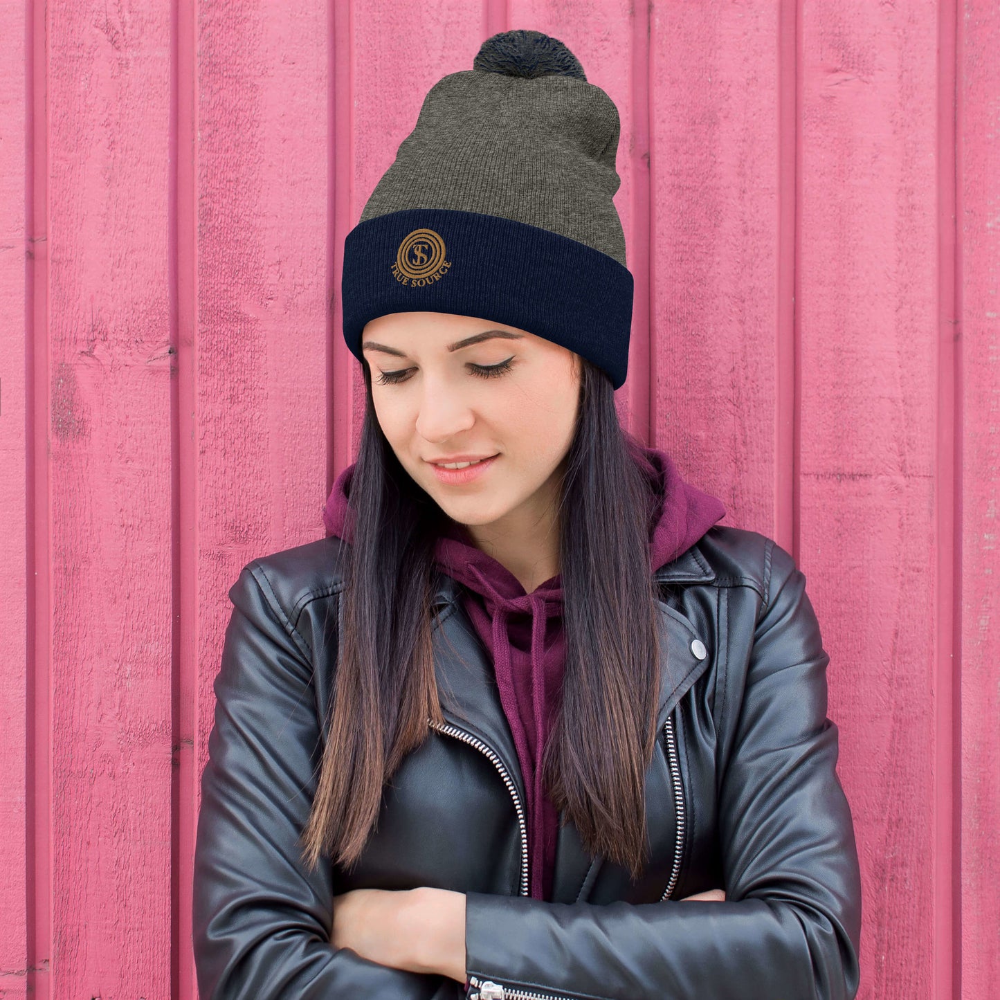 True Source-Pom-Pom Beanie
