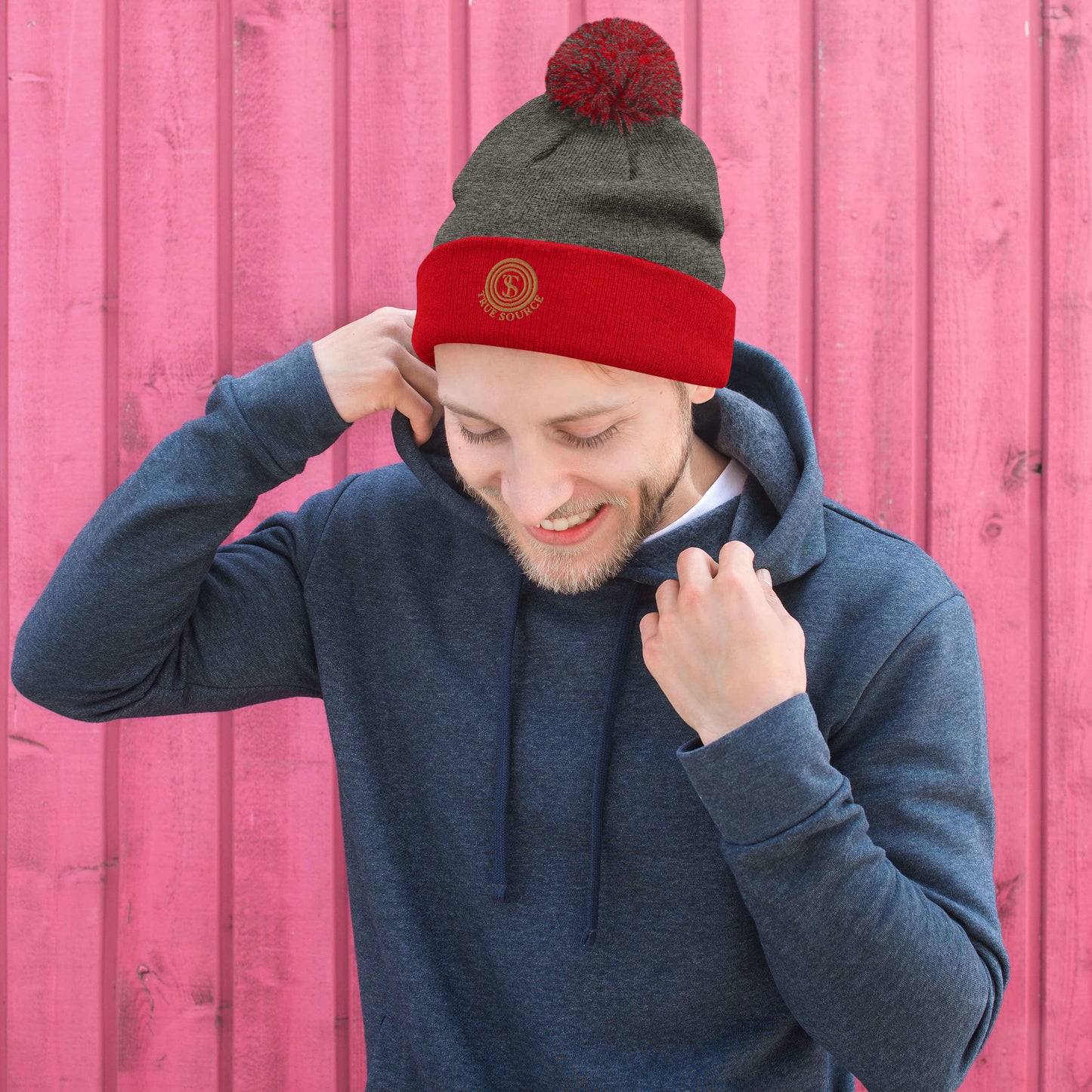 True Source-Pom-Pom Beanie
