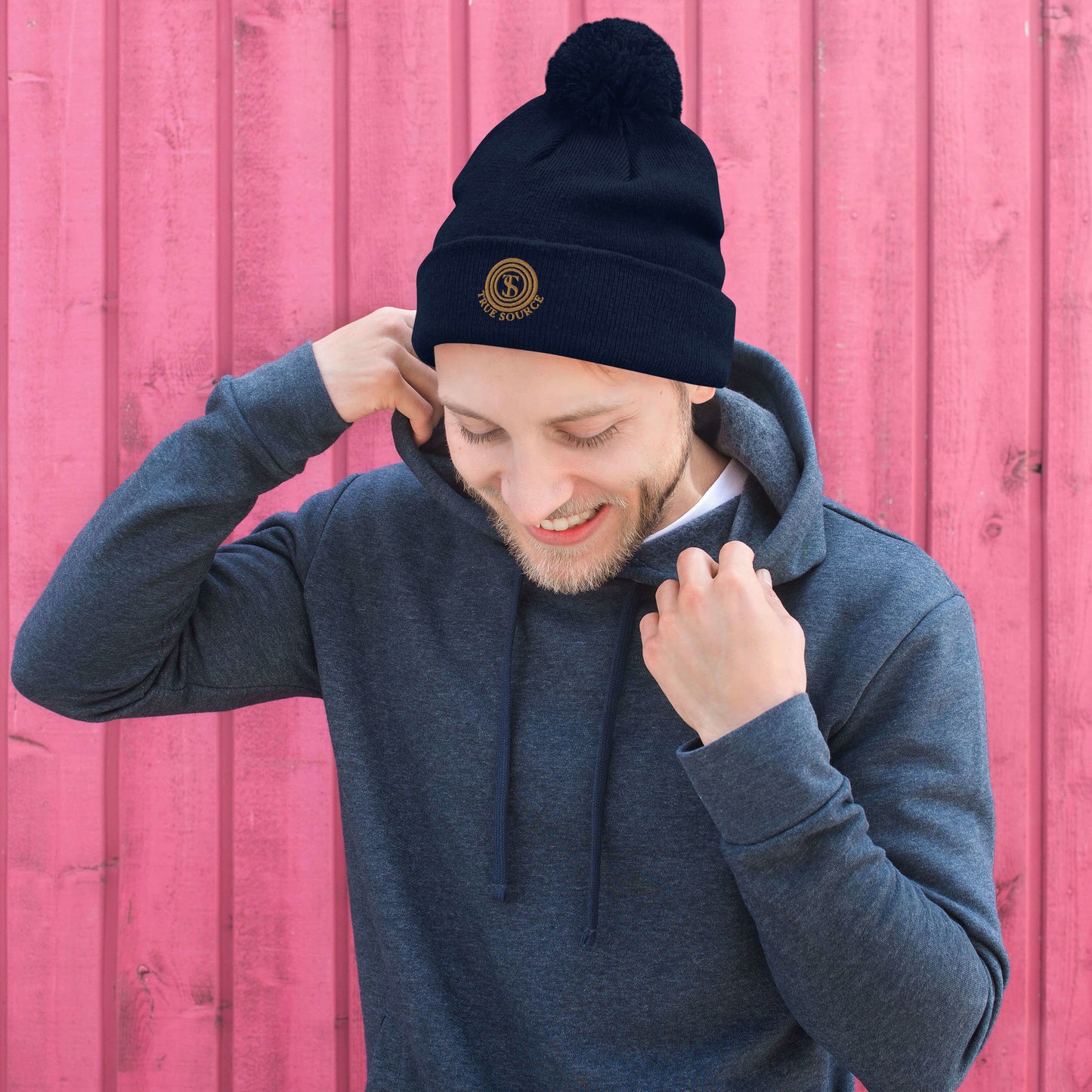 True Source-Pom-Pom Beanie
