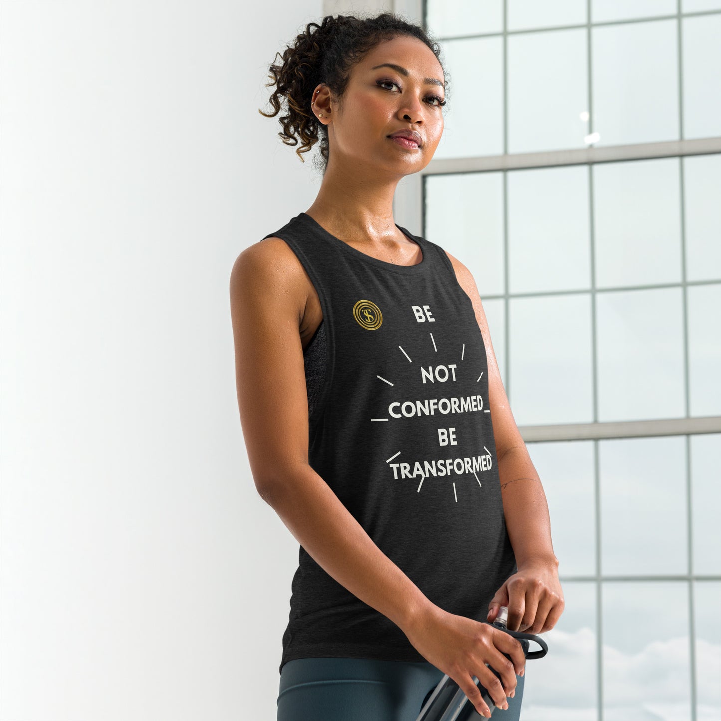Think Positive-Ladies’ Muscle Tank