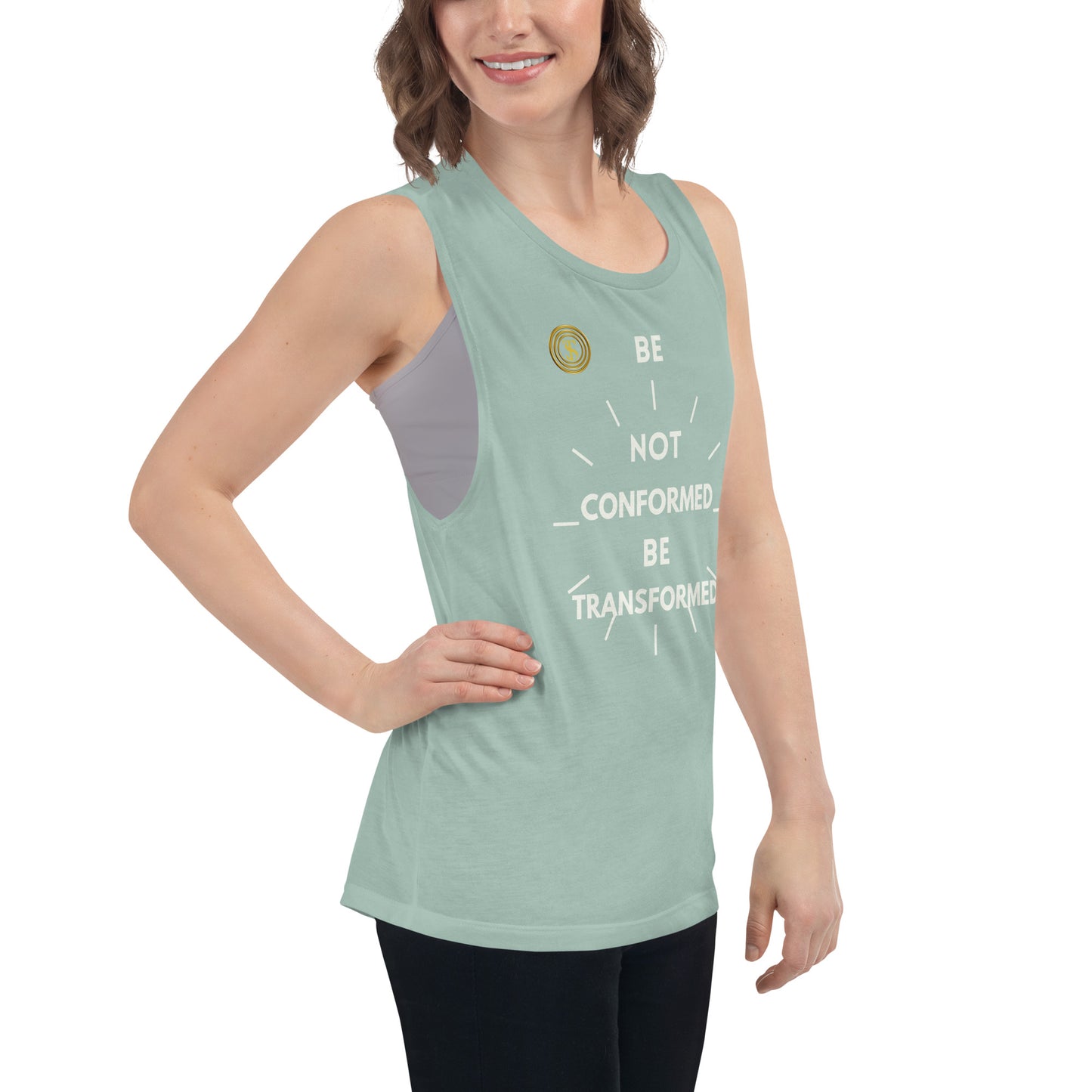 Think Positive-Ladies’ Muscle Tank