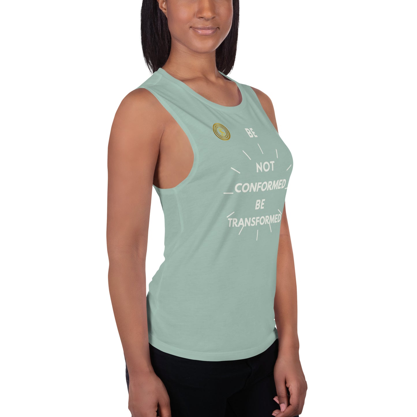 Think Positive-Ladies’ Muscle Tank