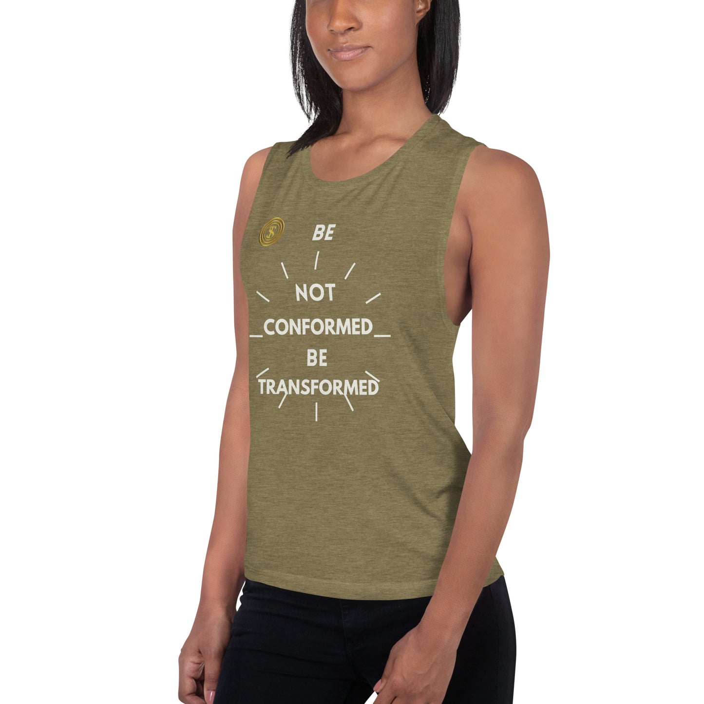 Think Positive-Ladies’ Muscle Tank