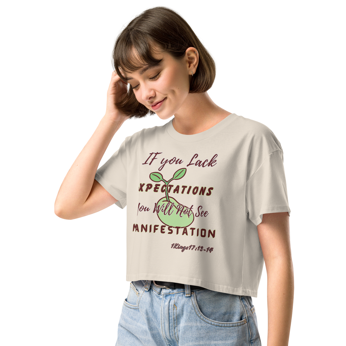 Plant the Seed of Faith Women's Christian Crop Top | Expectation Creates Manifestation