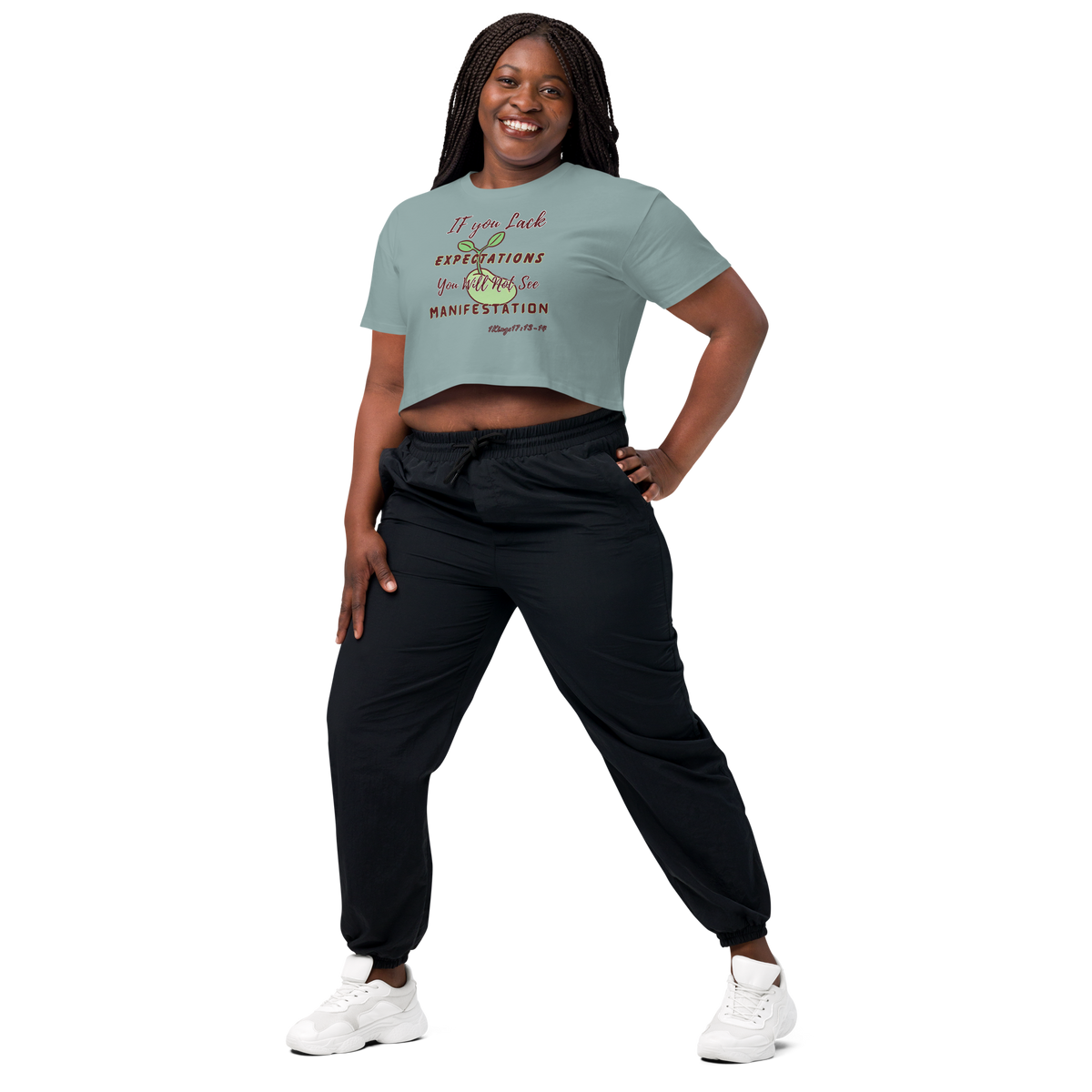 Plant the Seed of Faith Women's Christian Crop Top | Expectation Creates Manifestation