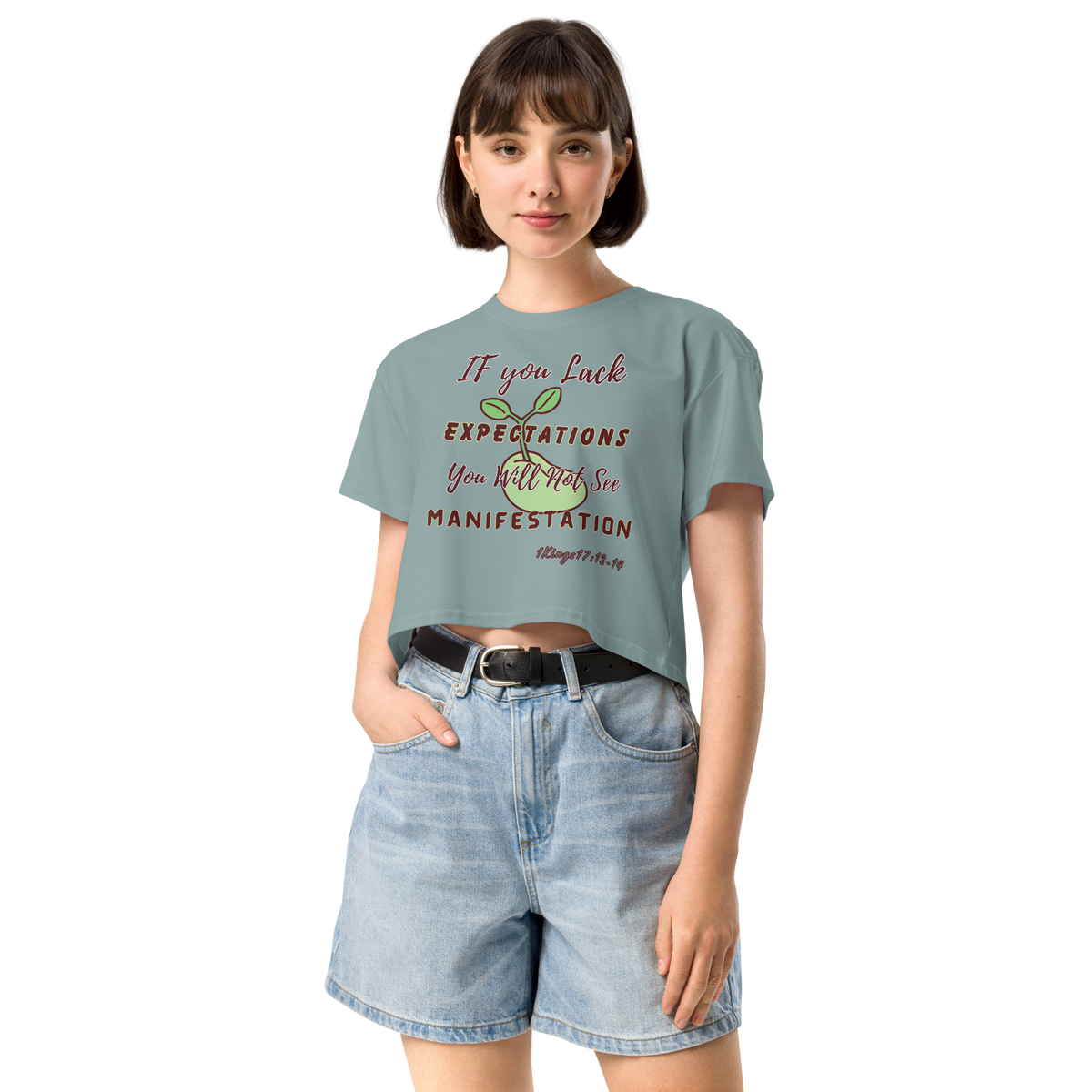 Plant the Seed of Faith Women's Christian Crop Top | Expectation Creates Manifestation