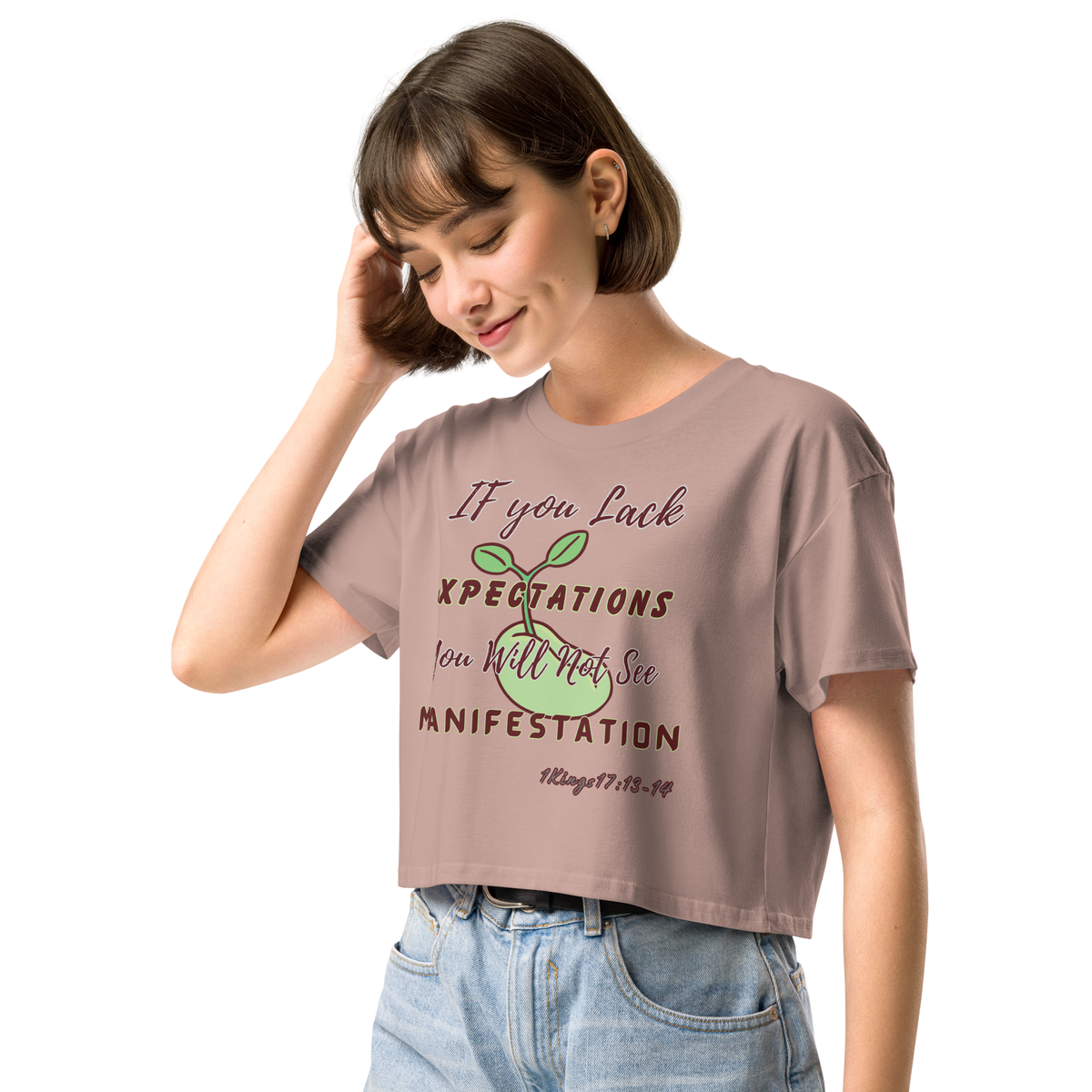 Plant the Seed of Faith Women's Christian Crop Top | Expectation Creates Manifestation