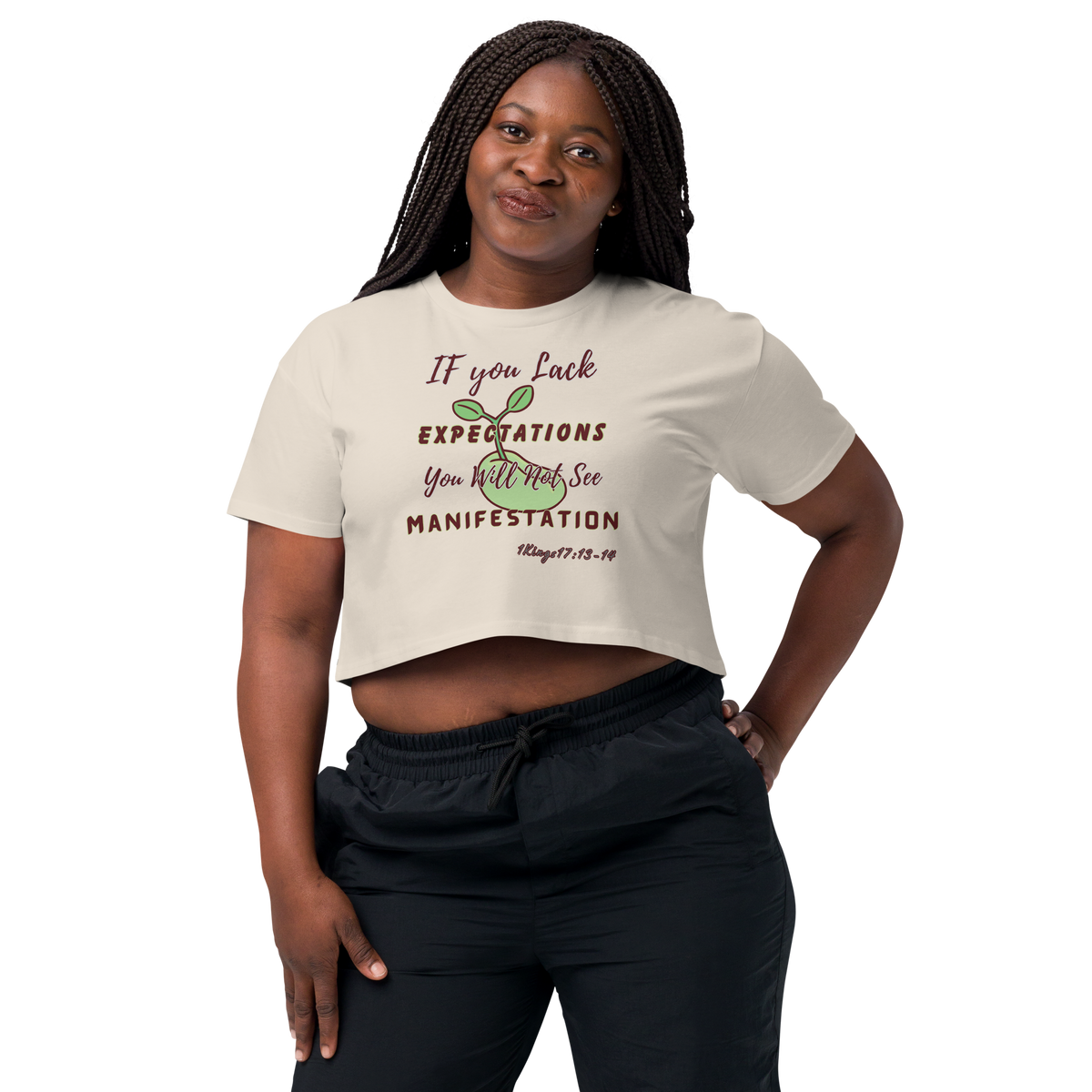 Plant the Seed of Faith Women's Christian Crop Top | Expectation Creates Manifestation