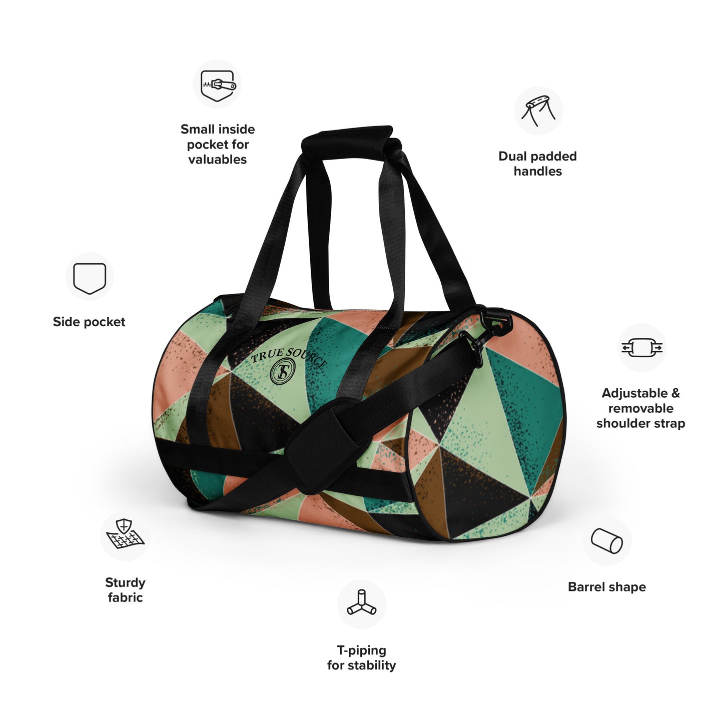 True Source-All-over print gym bag