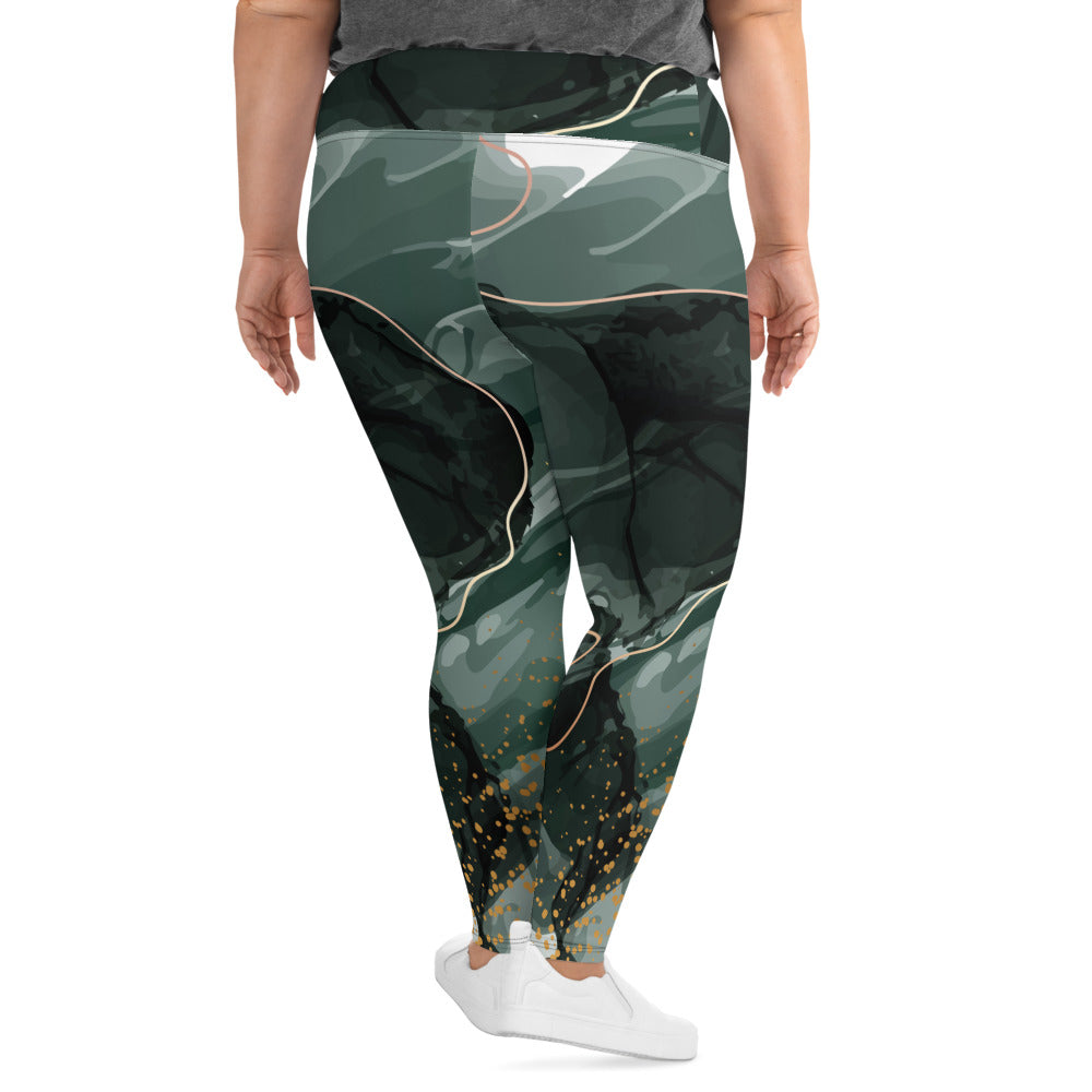 Active Wear-All-Over Print Plus Size Leggings