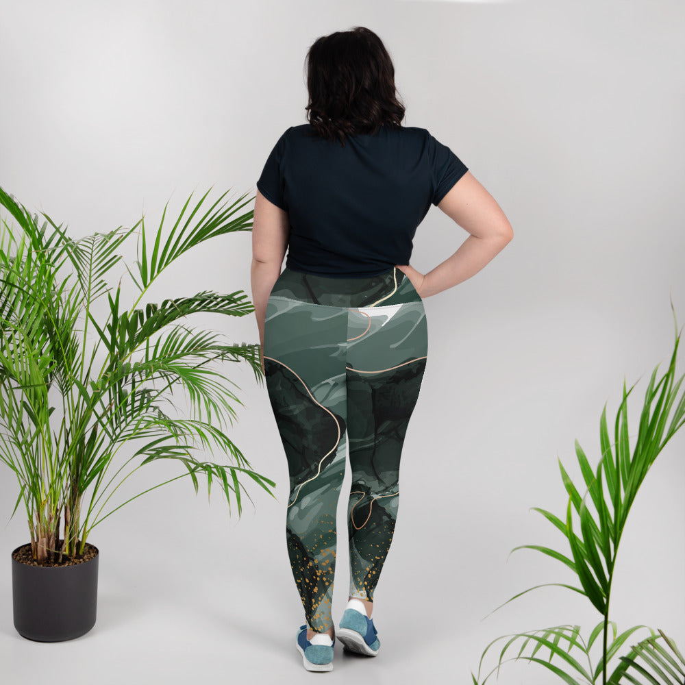 Active Wear-All-Over Print Plus Size Leggings