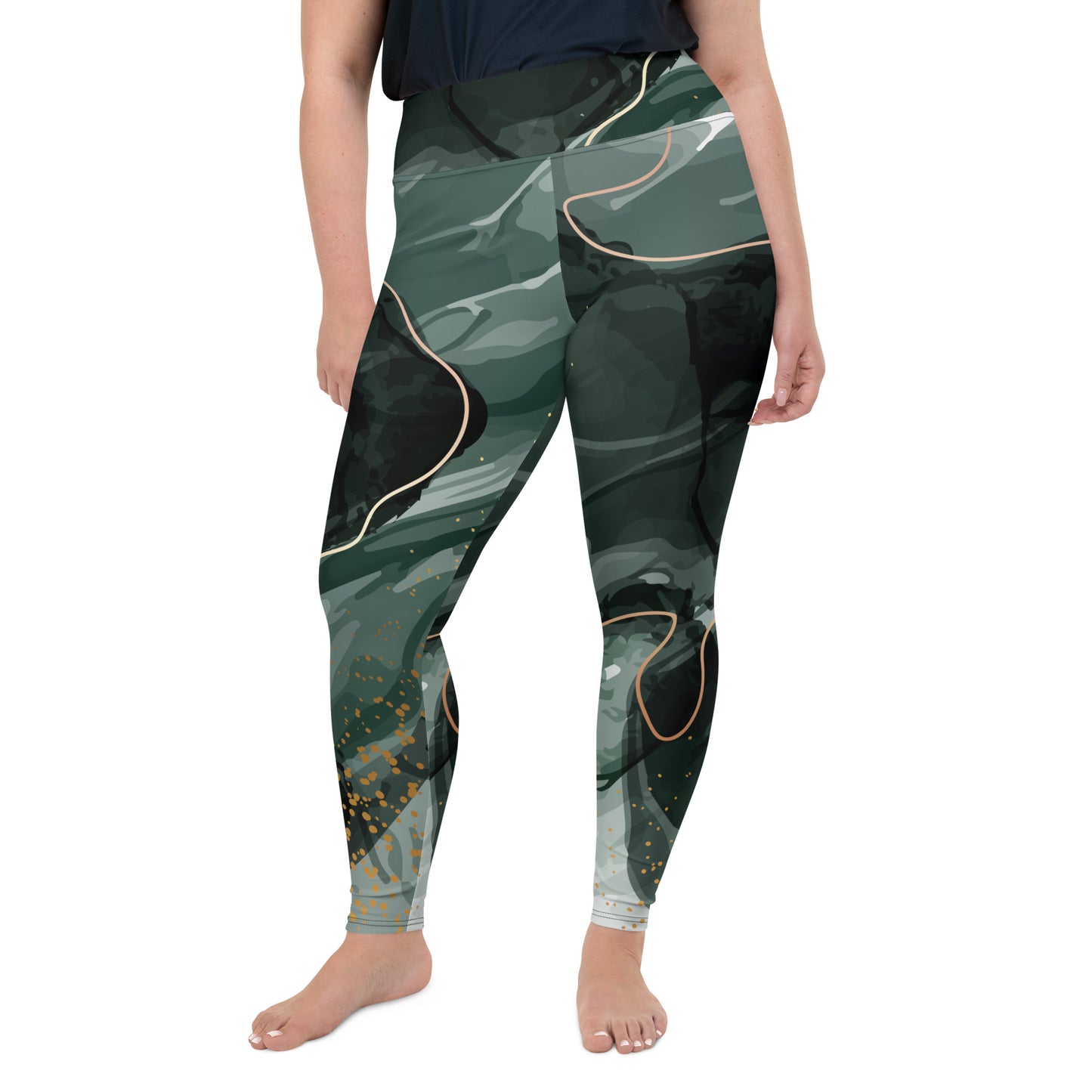 Active Wear-All-Over Print Plus Size Leggings