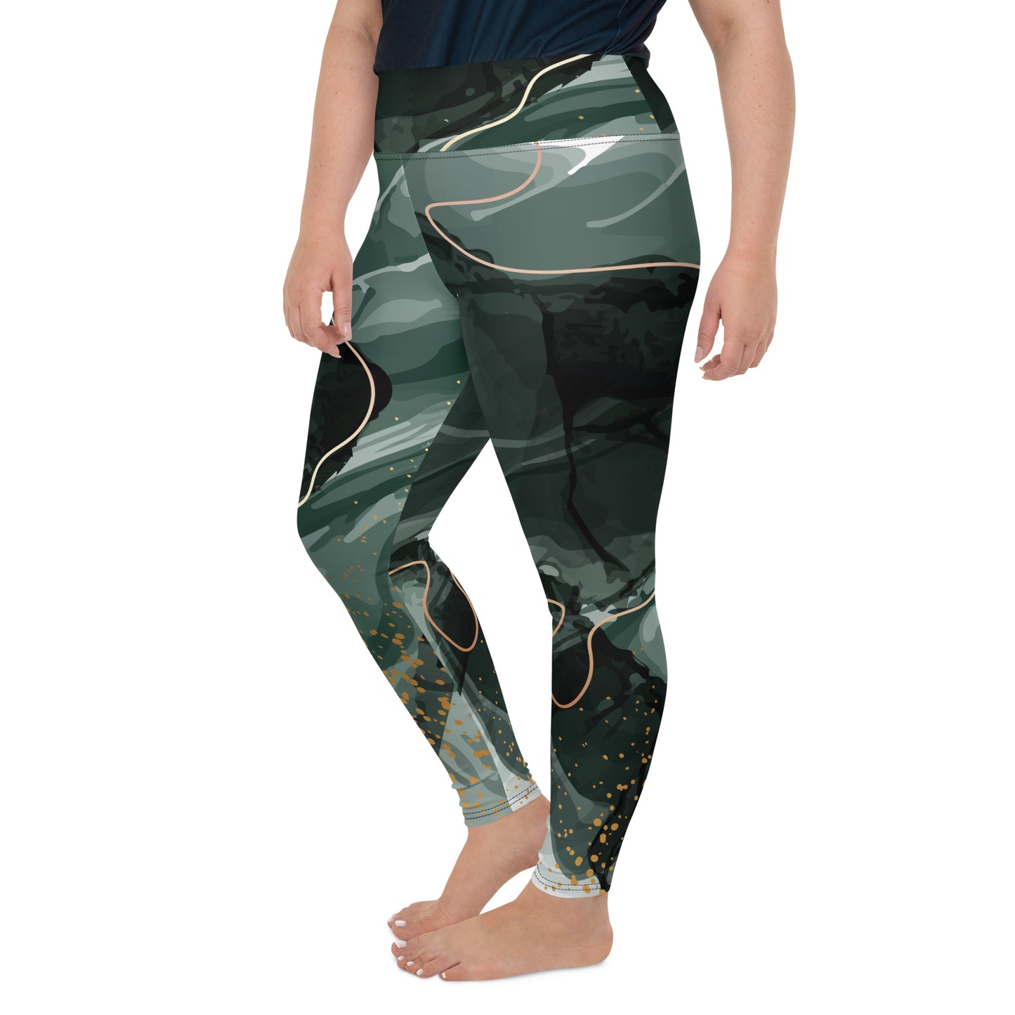 Active Wear-All-Over Print Plus Size Leggings