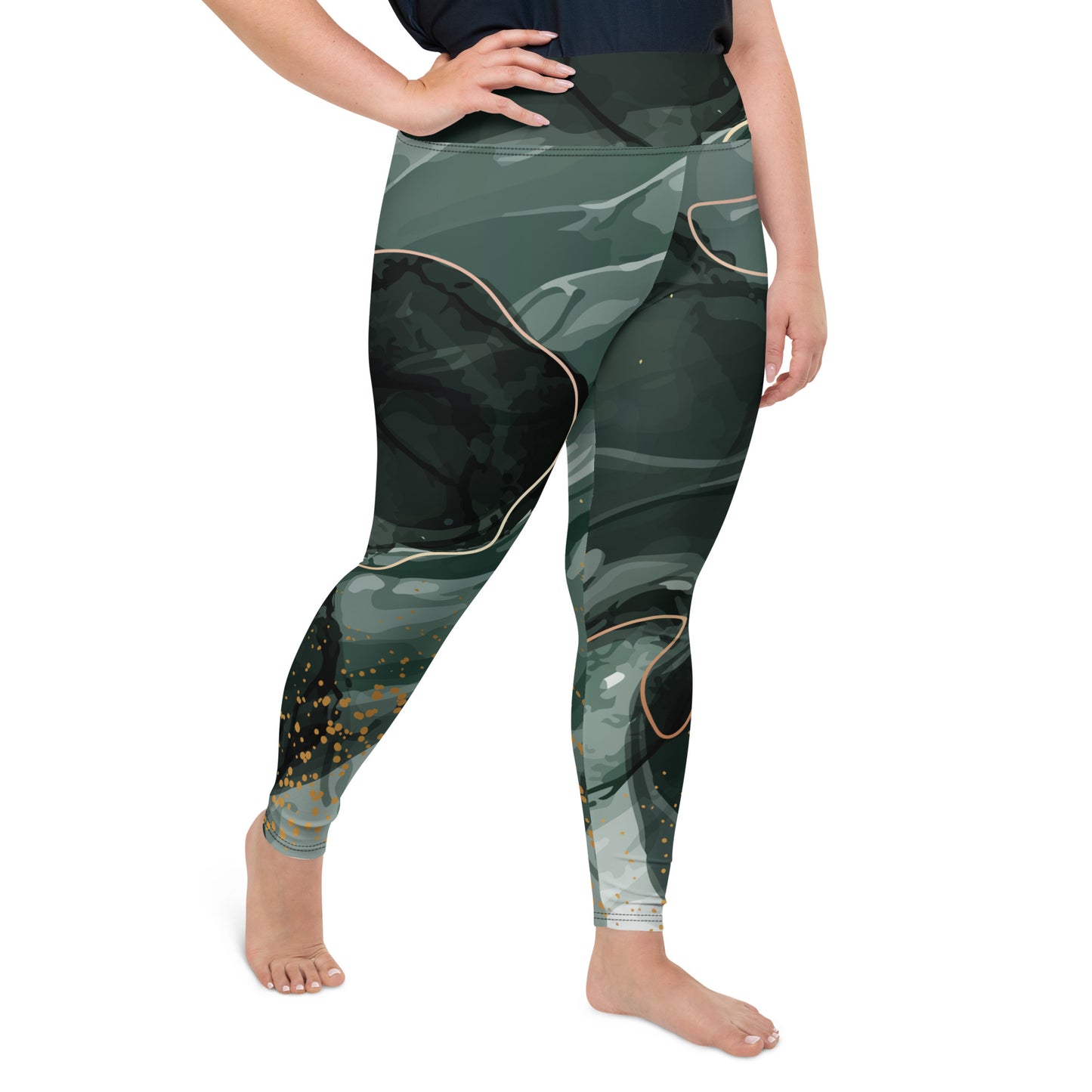 Active Wear-All-Over Print Plus Size Leggings