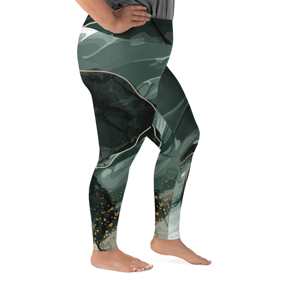 Active Wear-All-Over Print Plus Size Leggings