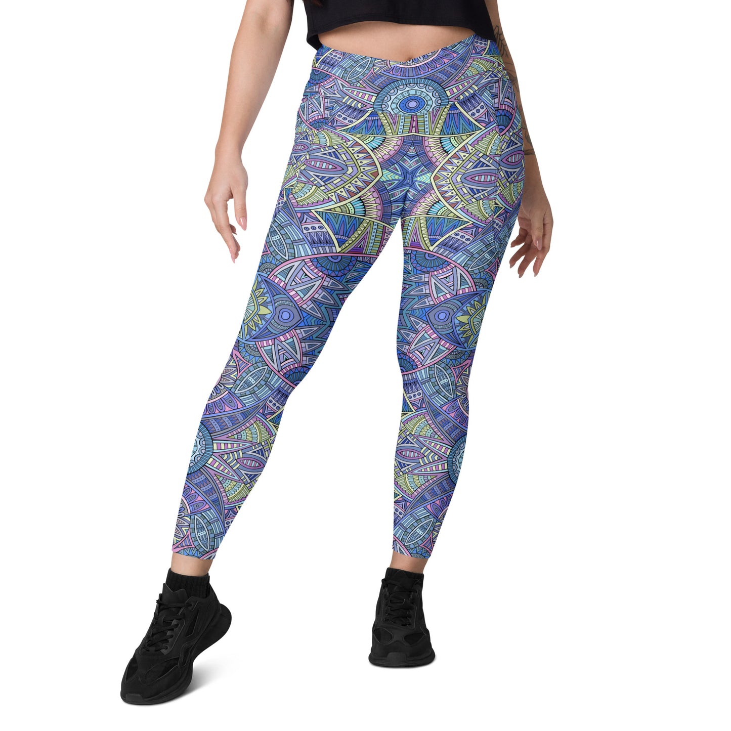 Scope of Colors-Crossover leggings with pockets