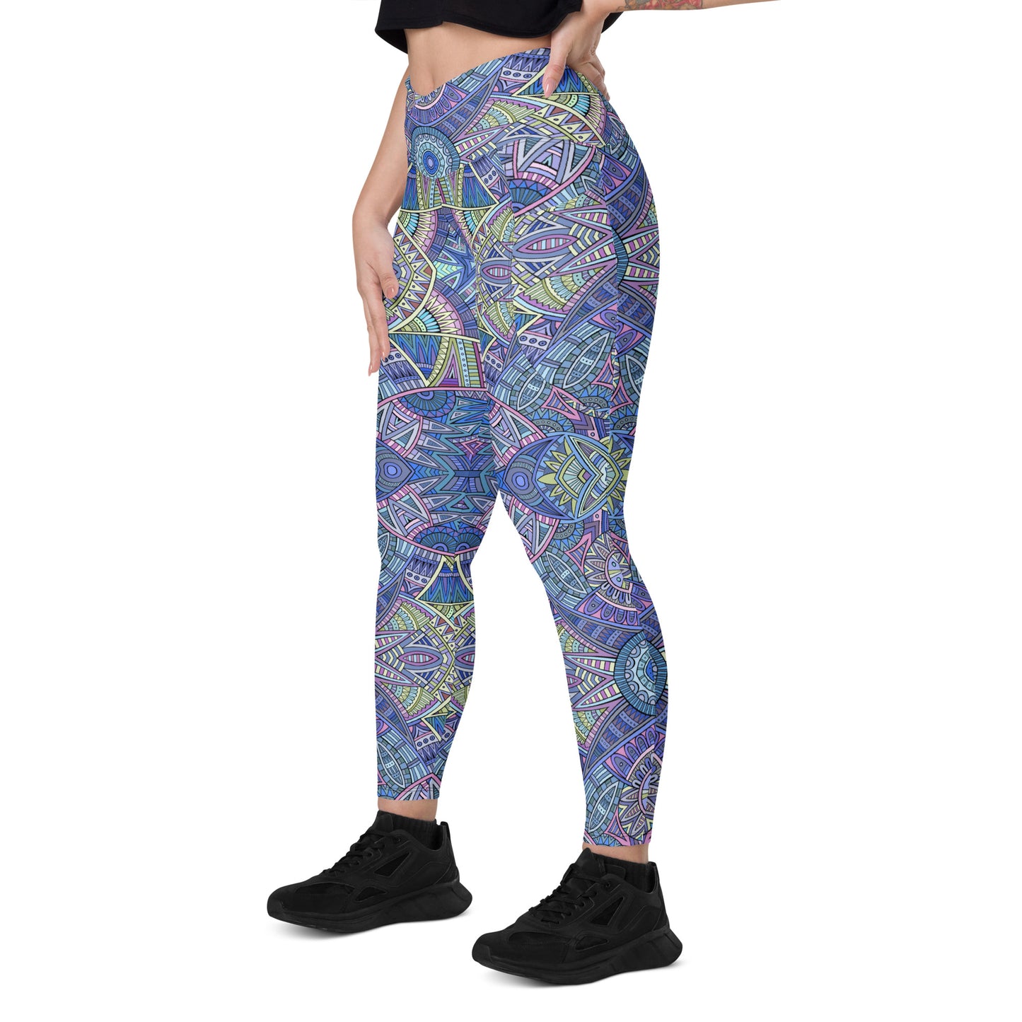 Scope of Colors-Crossover leggings with pockets