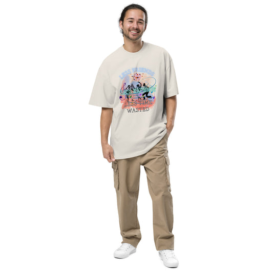 Think Positive-Oversized faded t-shirt