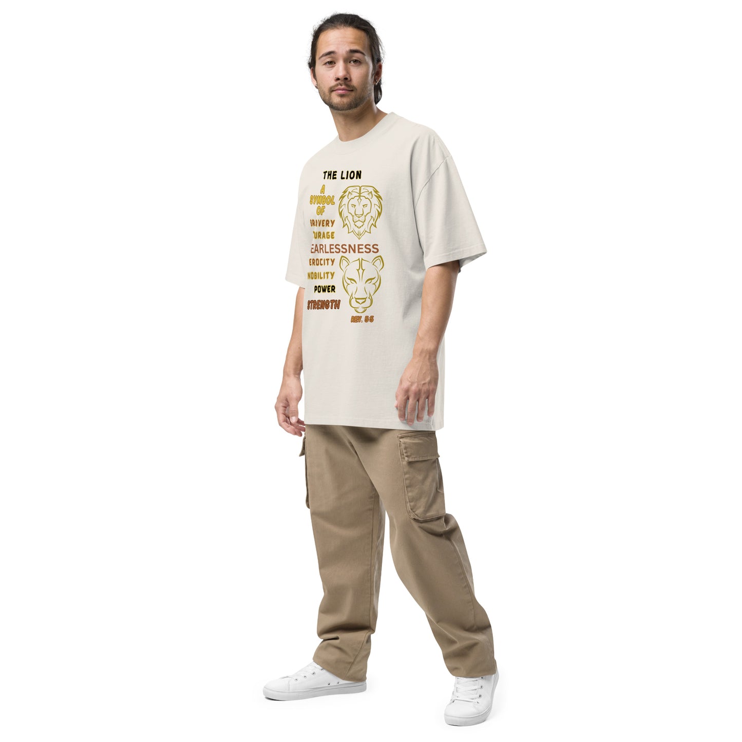 Think Positive-Oversized faded t-shirt