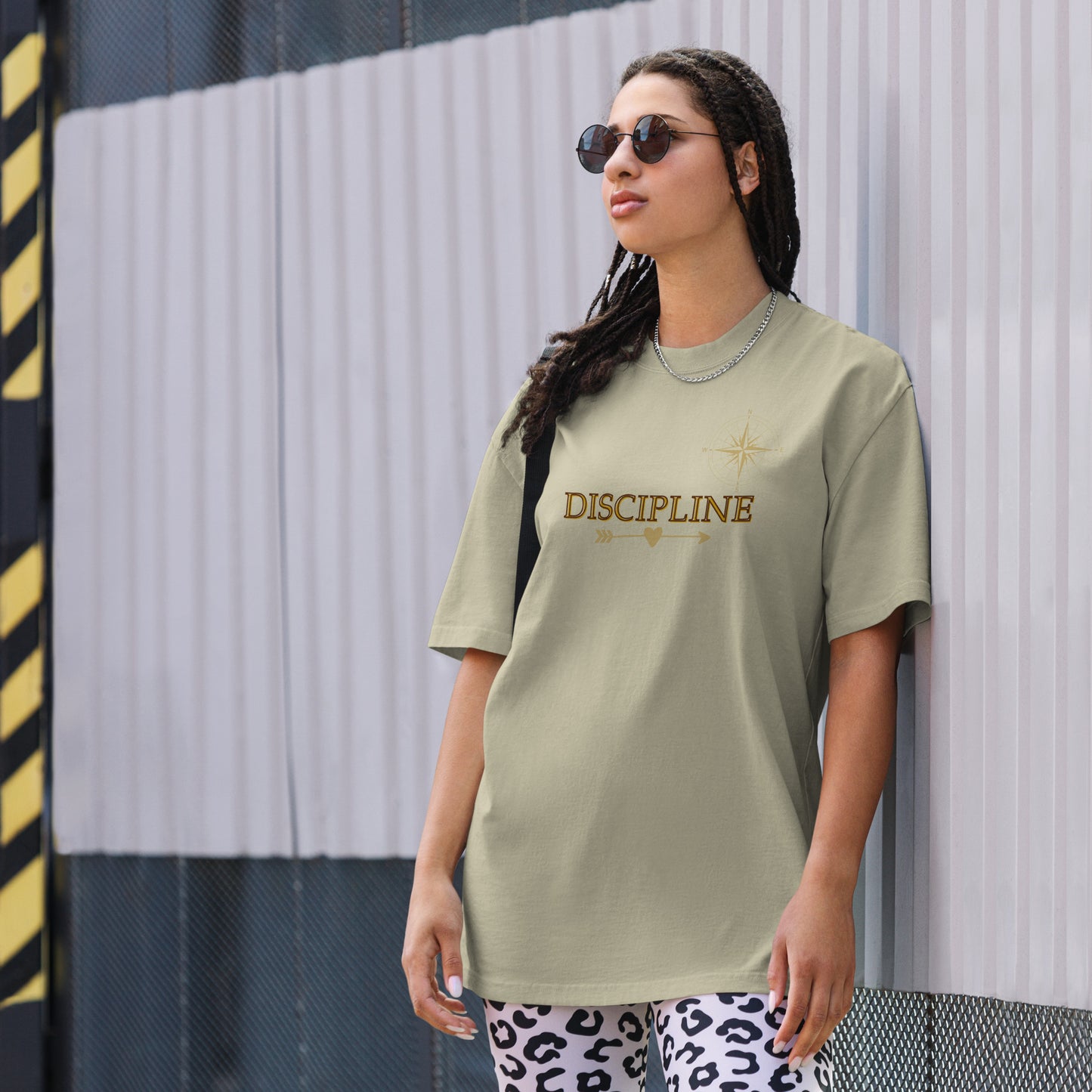 Think Positive-Oversized faded t-shirt