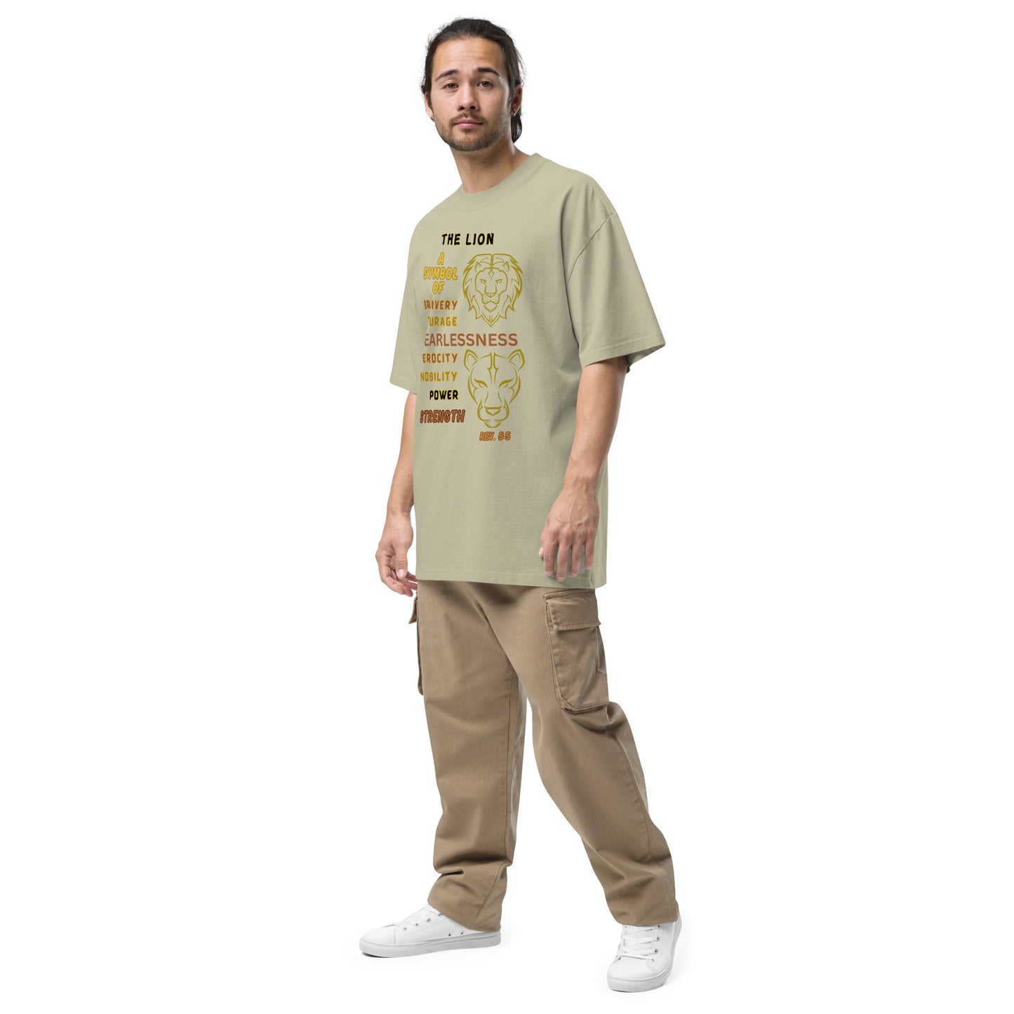 Think Positive-Oversized faded t-shirt