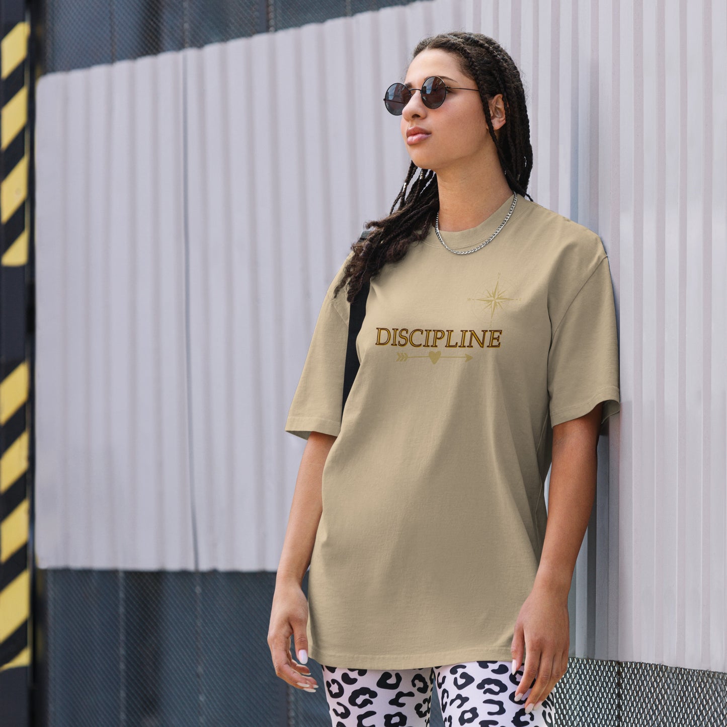 Think Positive-Oversized faded t-shirt