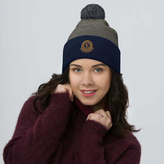 True Source-Pom-Pom Beanie