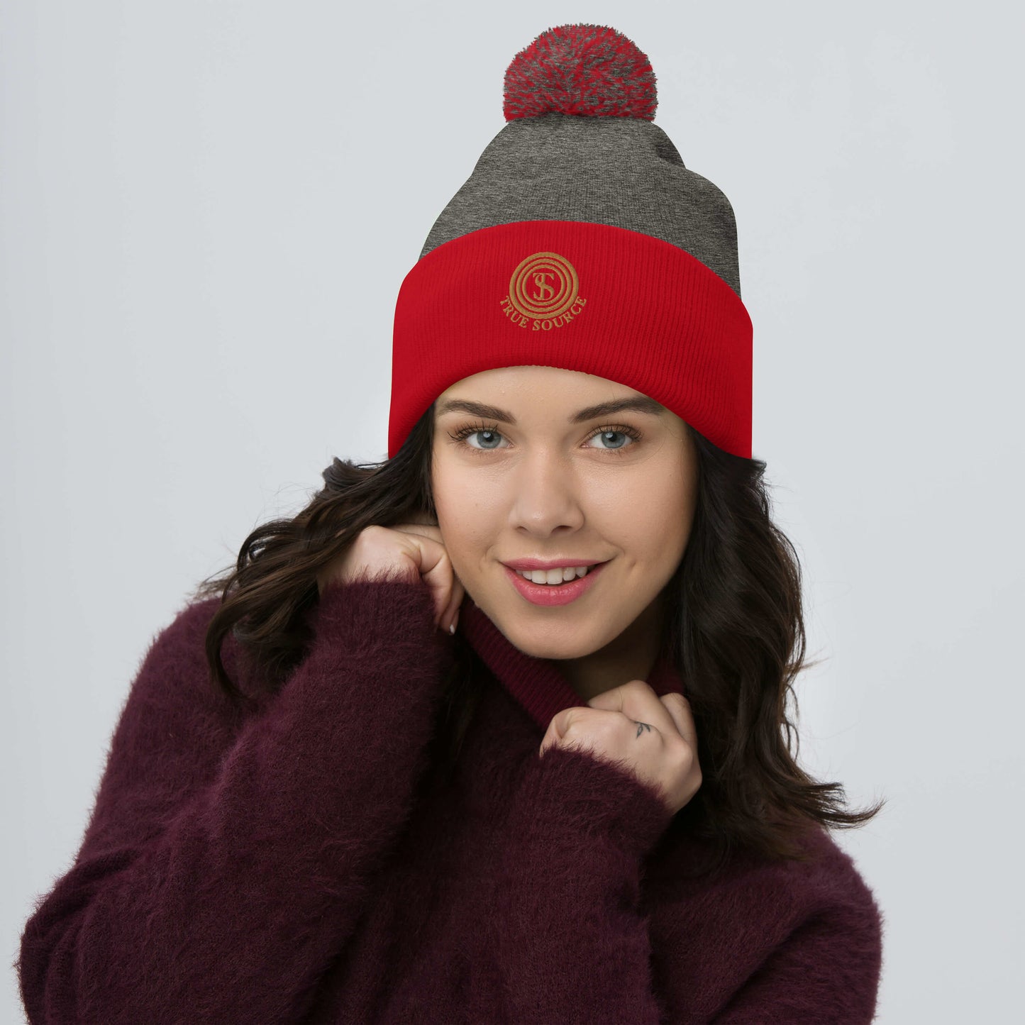 True Source-Pom-Pom Beanie