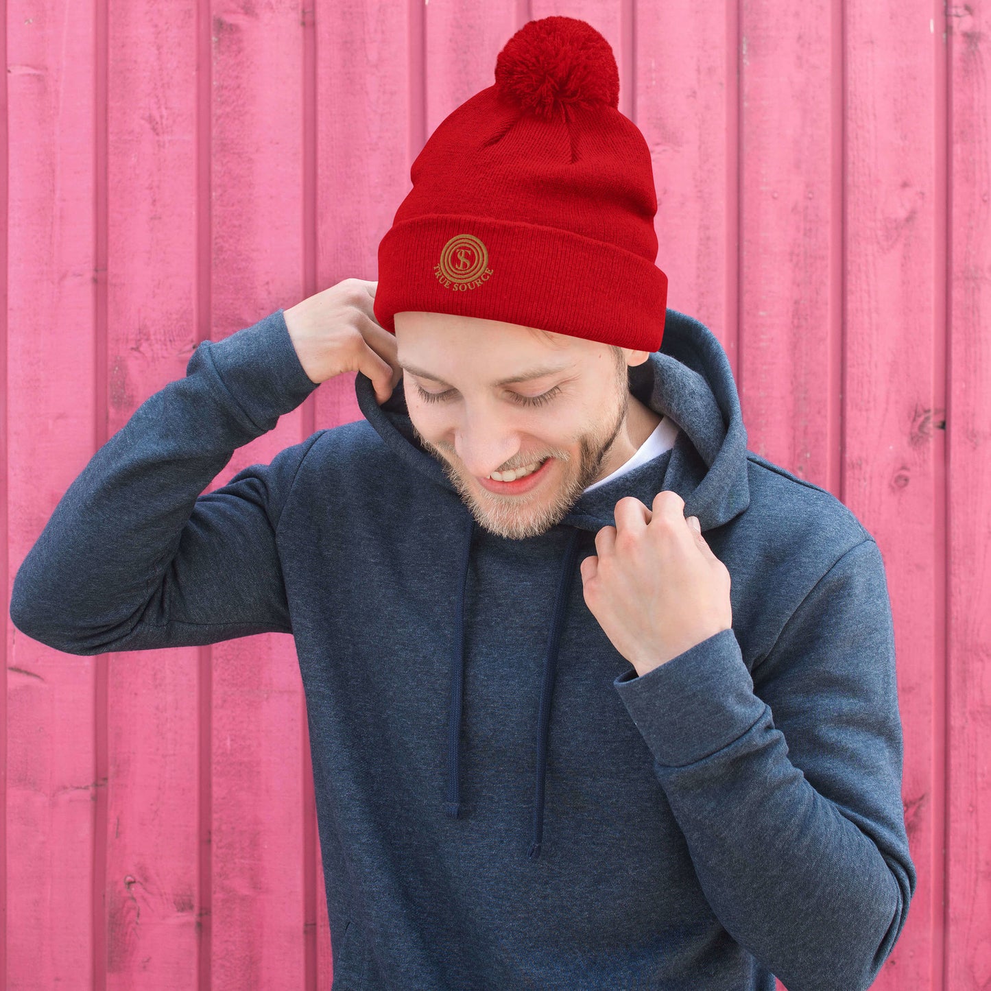 True Source-Pom-Pom Beanie