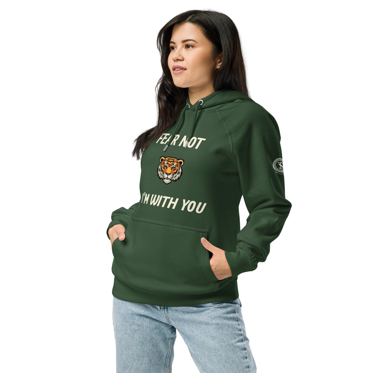 Think Positive- Unisex eco raglan hoodie