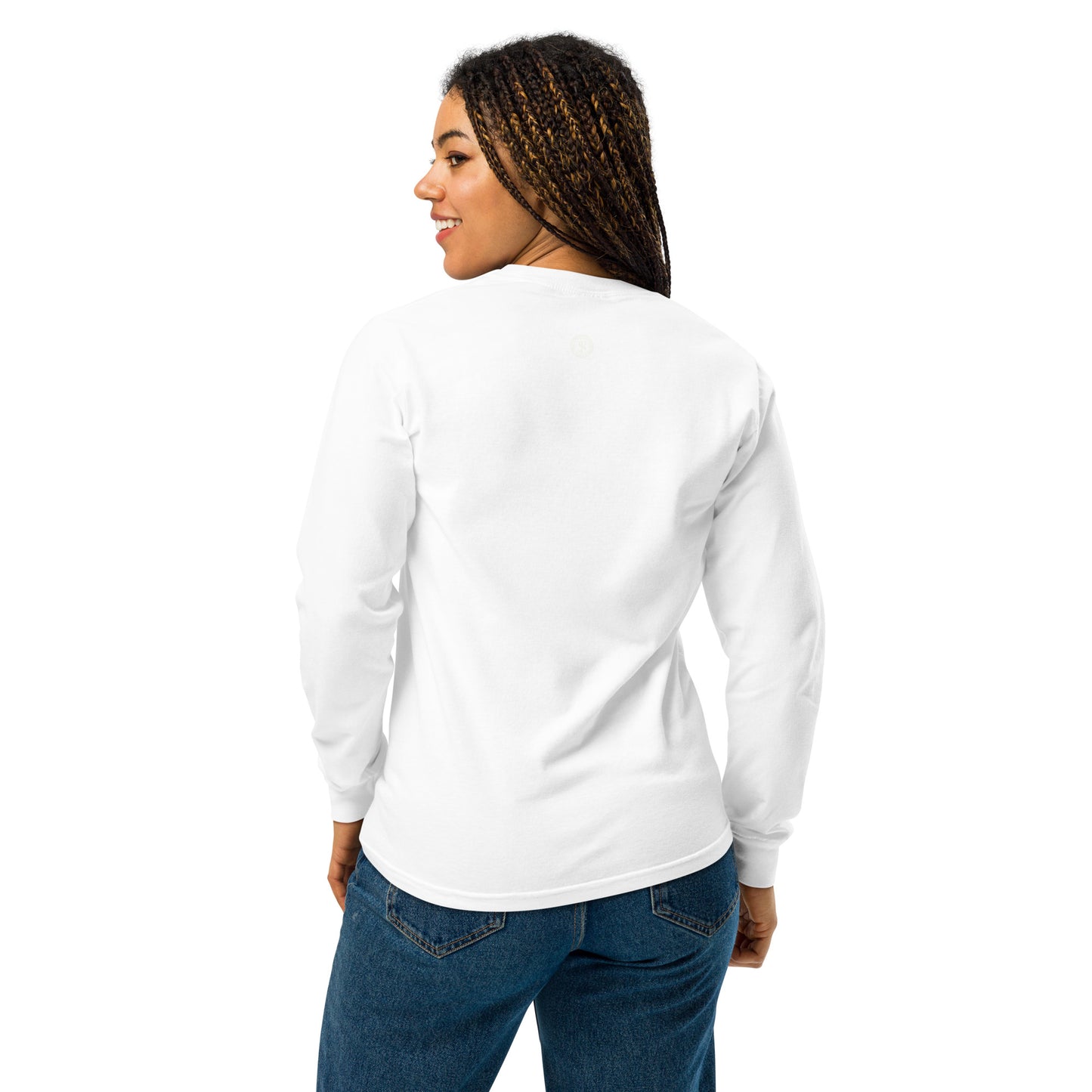 Think Positive-Garment-dyed heavyweight long-sleeve shirt