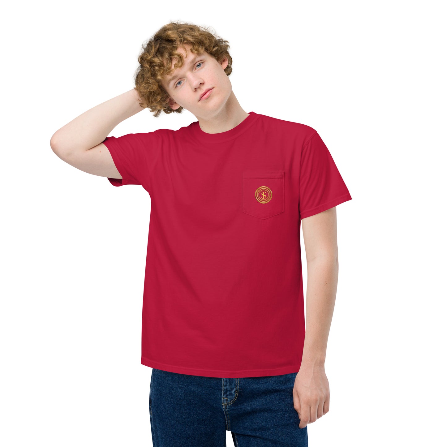 True Source-Unisex garment-dyed pocket t-shirt