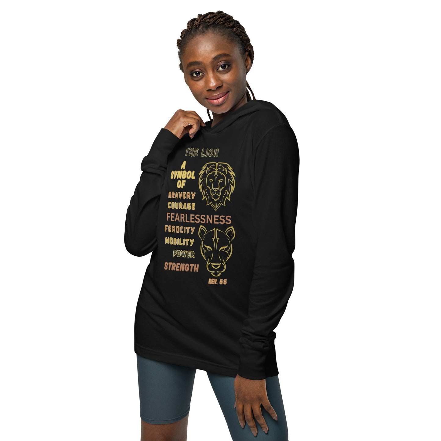 Think Positive-Hooded long-sleeve tee