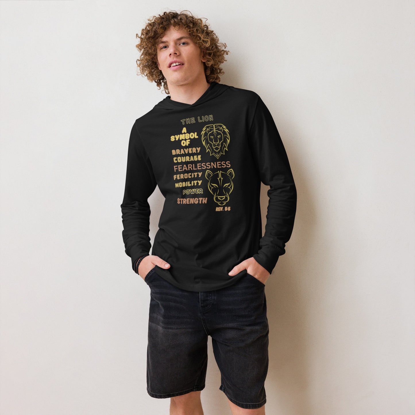 Think Positive-Hooded long-sleeve tee