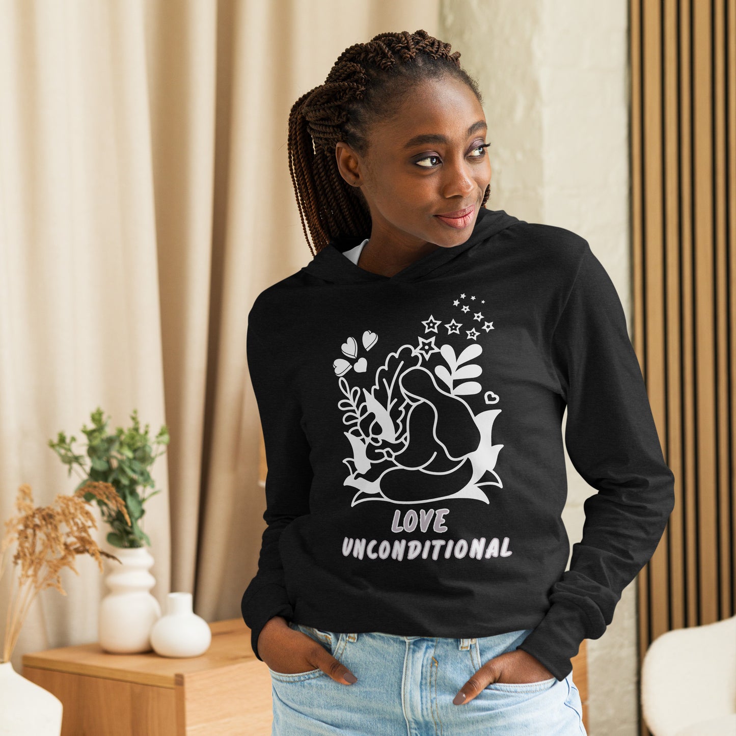 A Heart Thing-Hooded long-sleeve tee