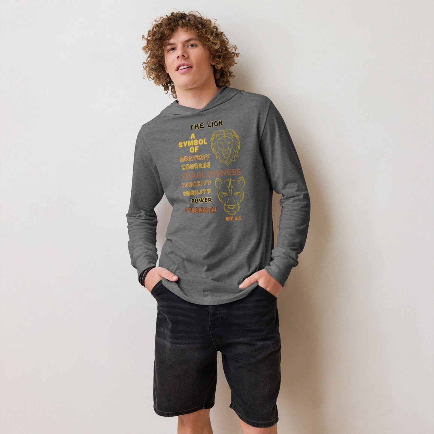 Think Positive-Hooded long-sleeve tee