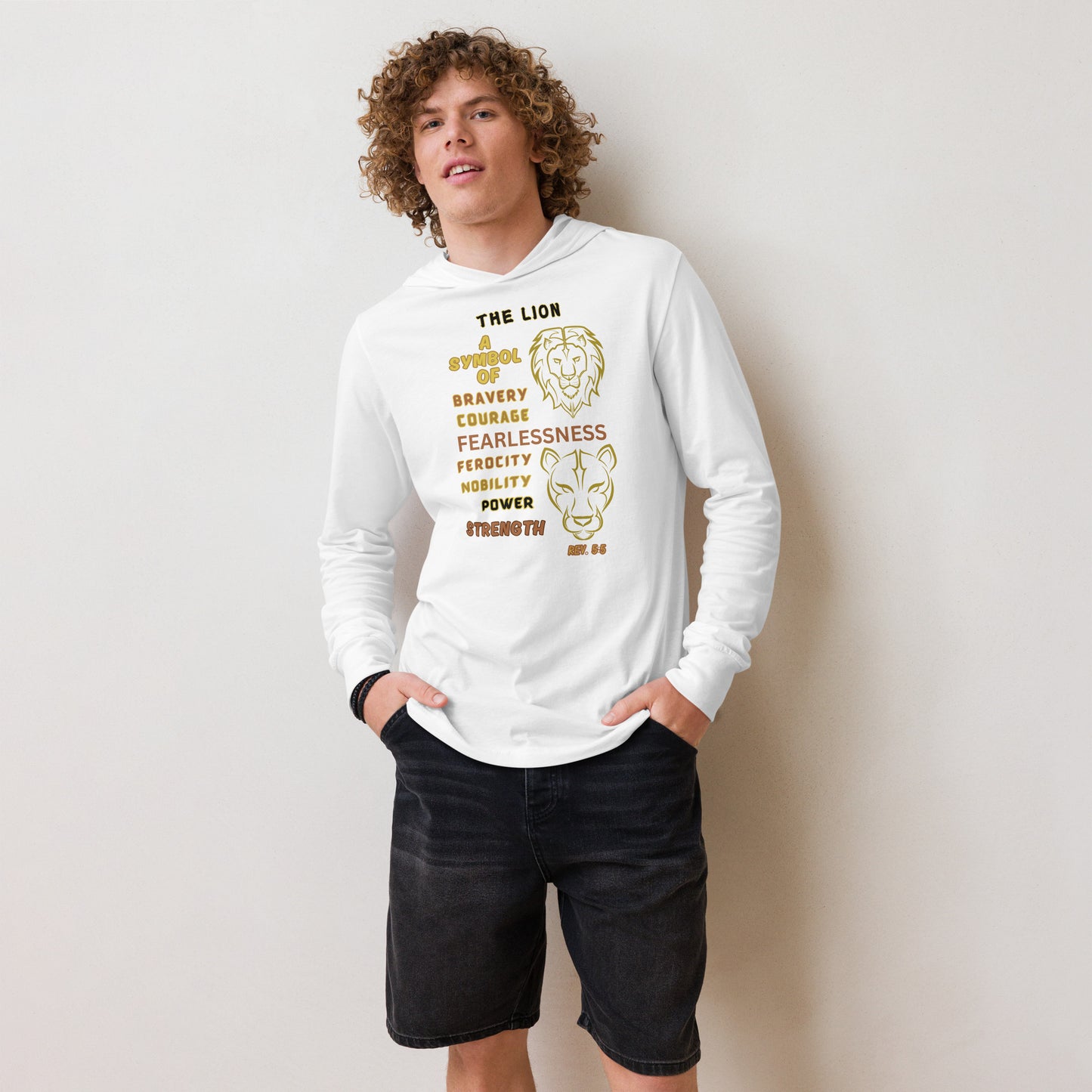 Think Positive-Hooded long-sleeve tee