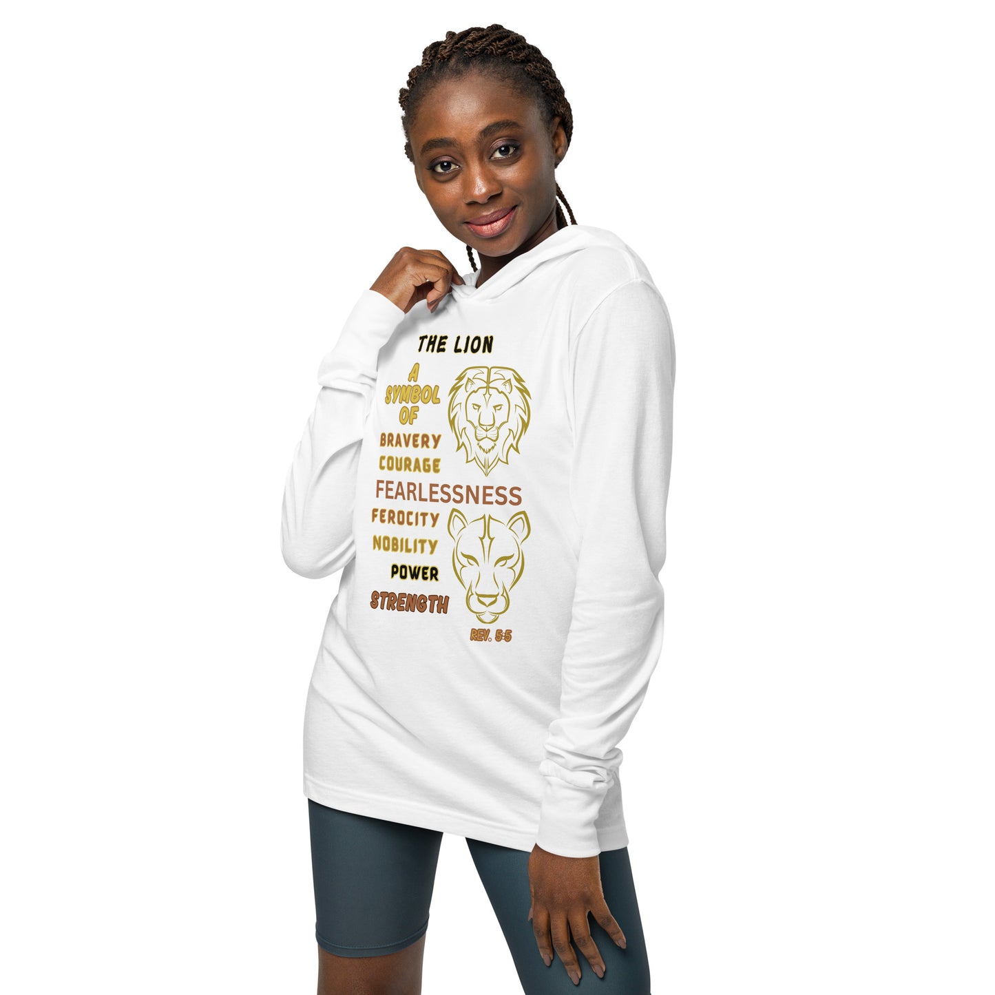 Think Positive-Hooded long-sleeve tee