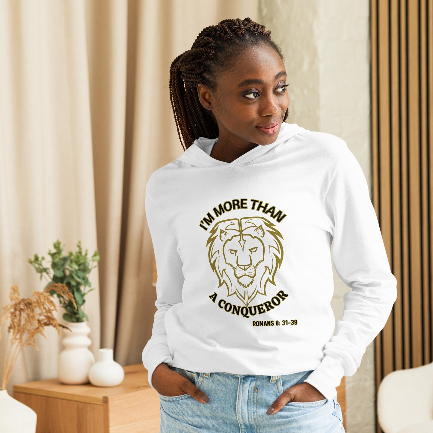 Think Positive-Hooded long-sleeve tee