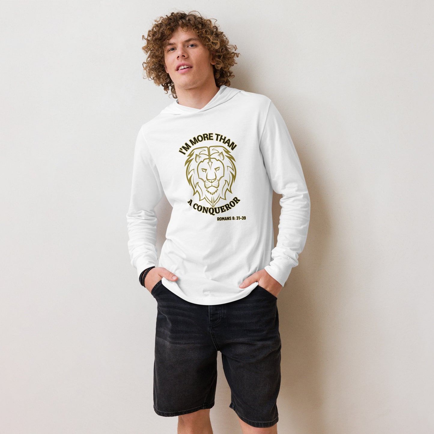 Think Positive-Hooded long-sleeve tee