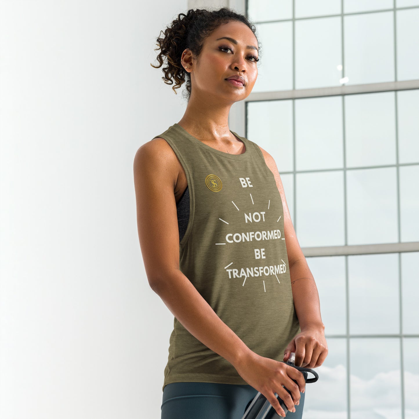 Think Positive-Ladies’ Muscle Tank